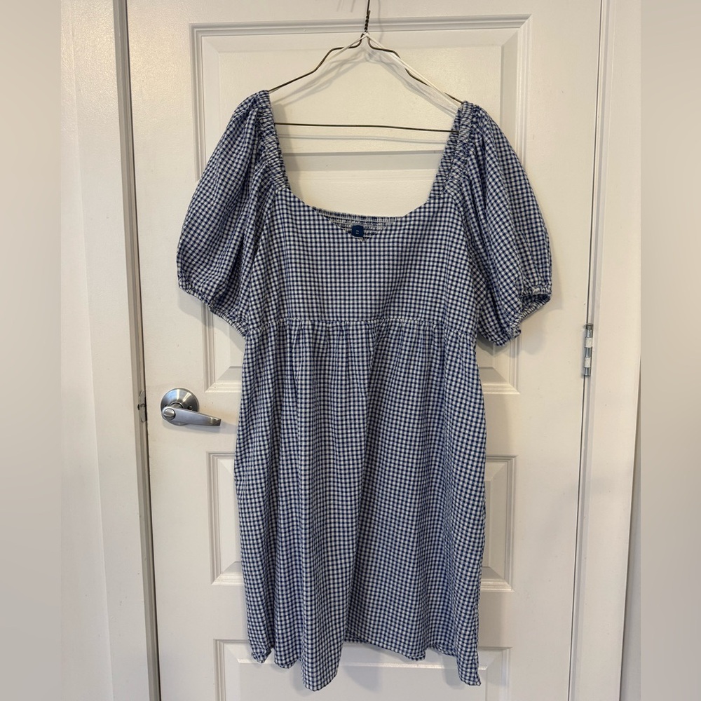 Blue Gingham Women's Dress - Old Navy
